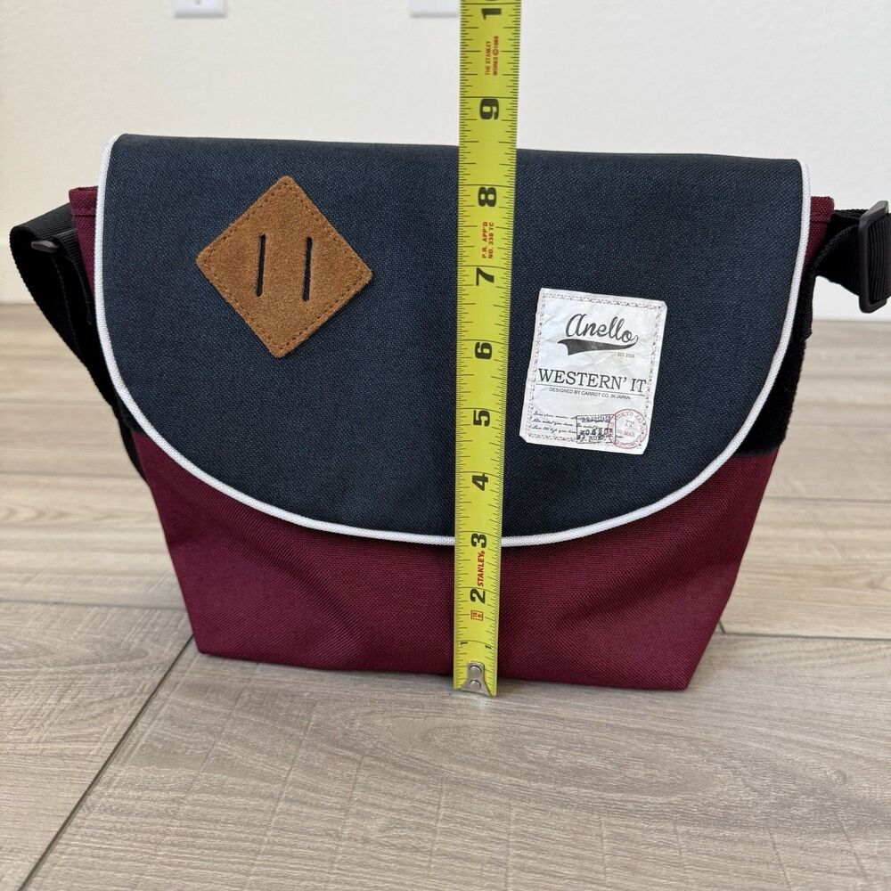 Anello Western' It Messenger Crossbody Bag Burgundy Navy Colorblock, OS - Picture 5 of 11